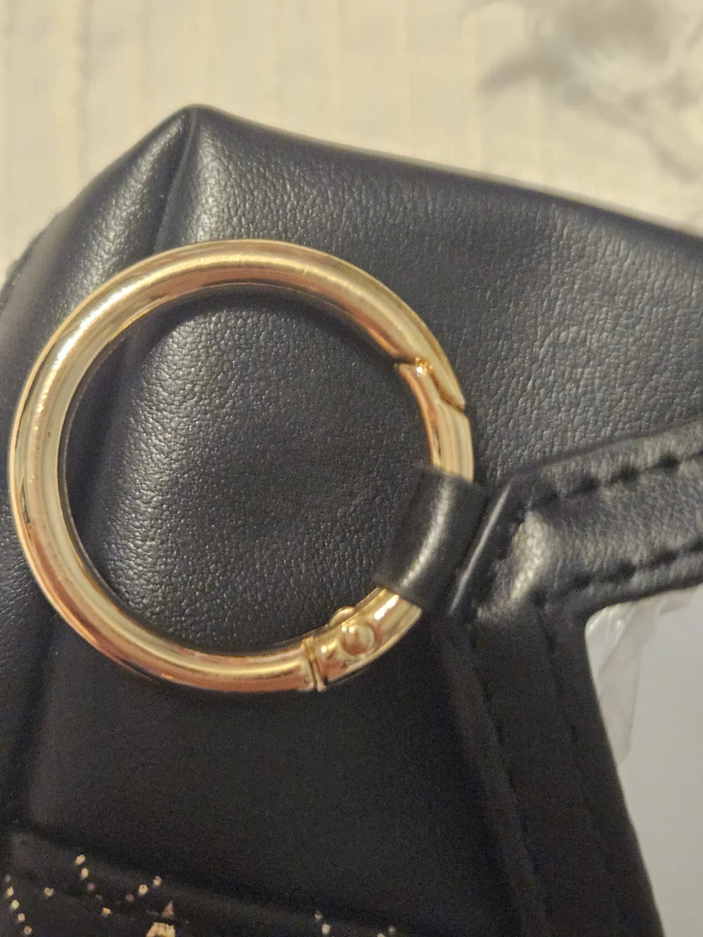 NWOT- Yves Saint Laurent Black & Gold Cosmetic Pouch and Mirror Holder Set